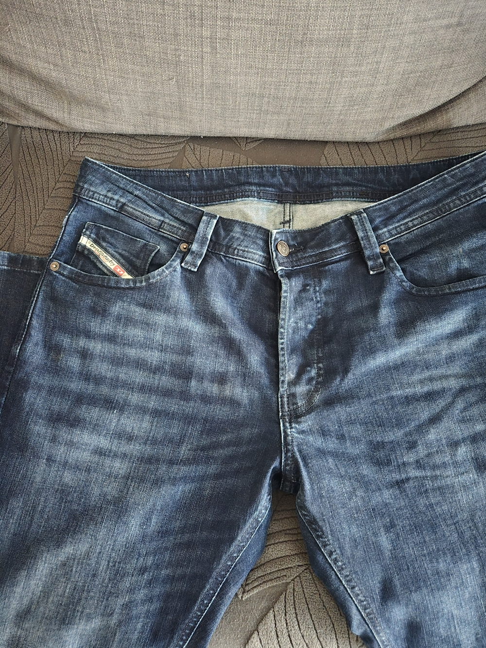 Diesel Men's Blue Washed Jeans
